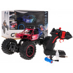 Terénne auto REAL ROCK Crawler s funkciou Smoke - červené